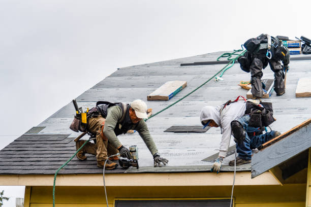 Professional Gutter Installation technician working in Marion, NC